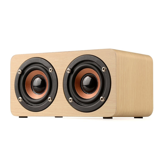 W5+ Wooden Wireless Bluetooth Speaker(Light Yellow)