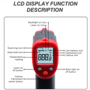 Wintact WT319A -50-400 Celsius LCD Display Infrared Thermometer, Battery Not Included
