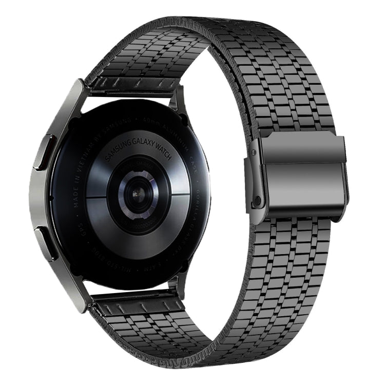 22mm Universal Seven-bead Stainless Steel Watch Band(Black)