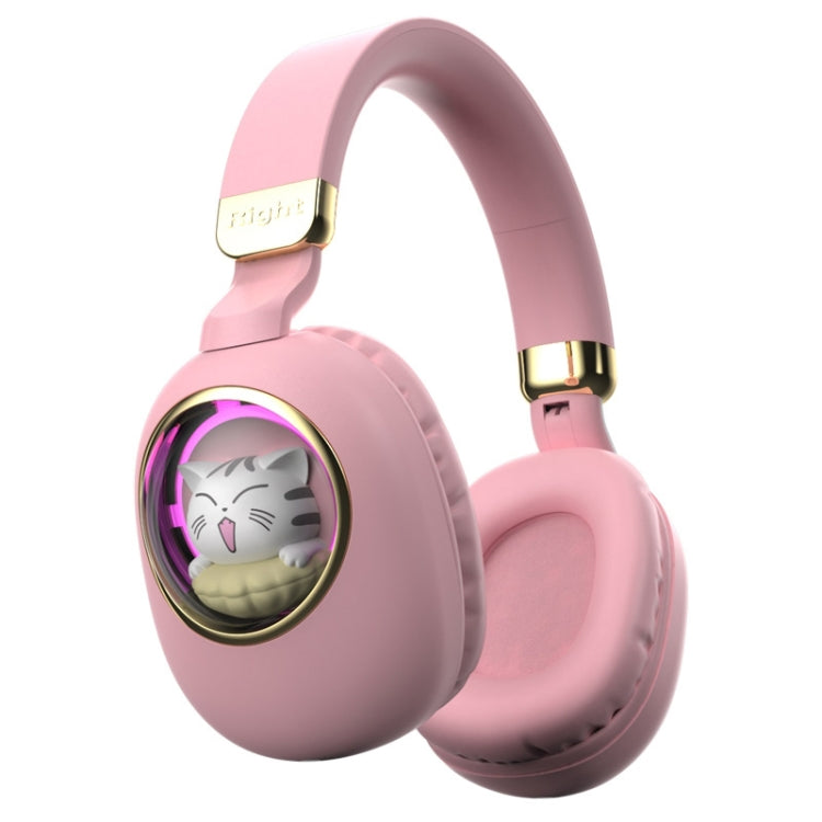 B4 RGB Cartoon Stereo Headset Wireless Bluetooth Headphones (Pink)