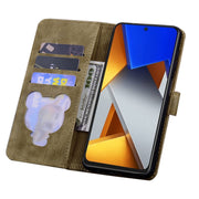 For Xiaomi Poco M4 Pro 4G Global Cartoon Sakura Cat Embossed Leather Phone Case(Brown)