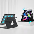 Front Stand Rotating Clear Back Smart Tablet Case For iPad Air 2022 / 2020 10.9(Black) - iPad Air (2022) / (2020) 10.9 Cases by PMC TechLife | Online Shopping South Africa | PMC TechLife | Buy Now Pay Later Mobicred