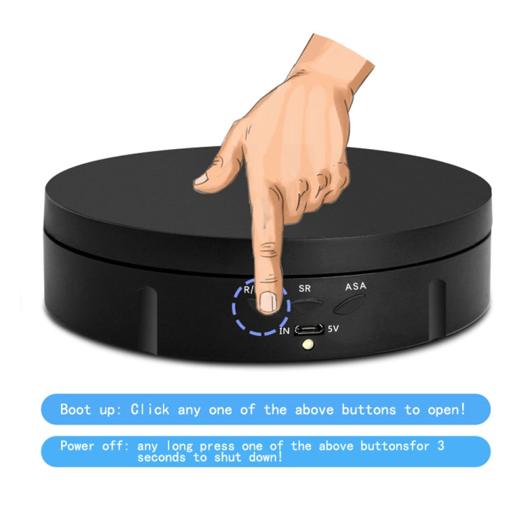 14.6cm Remote Mirror USB Electric Rotating Turntable Display Stand, Load: 10kg(White)