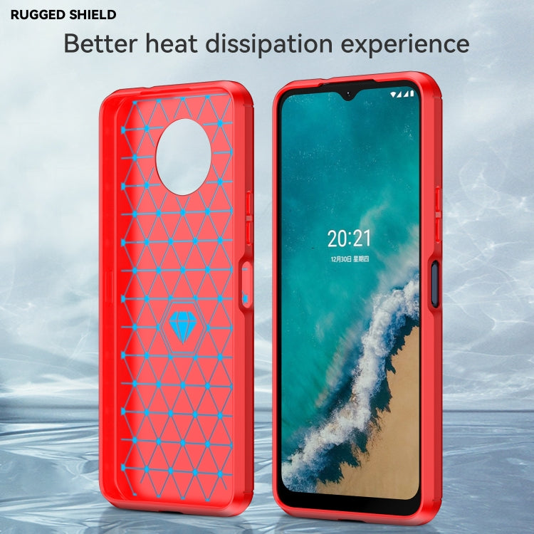 For Nokia G50 Brushed Texture Carbon Fiber TPU Phone Case(Red)