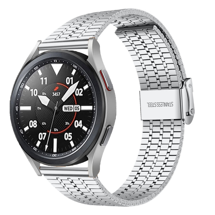 20mm Universal Seven-bead Stainless Steel Watch Band(Silver)