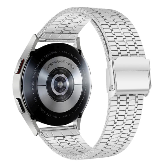 20mm Universal Seven-bead Stainless Steel Watch Band(Silver)