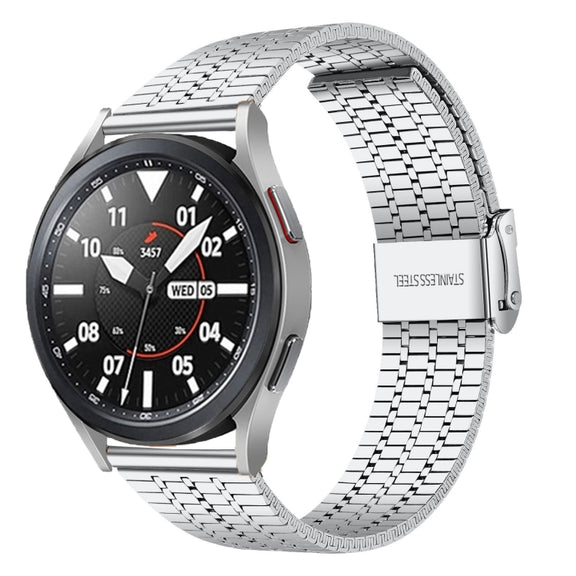 20mm Universal Seven-bead Stainless Steel Watch Band(Silver)