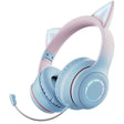 BT029C RGB Dual Modes Cat Ear Wireless Bluetooth Headphone(Blue) - Headset & Headphone by PMC TechLife | Online Shopping South Africa | PMC TechLife