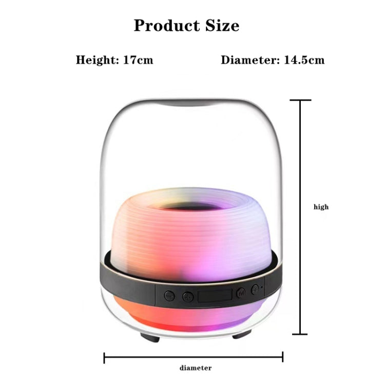 L20 15W Transparent Luminous 6D Stereo Wireless Bluetooth Speaker(Black)