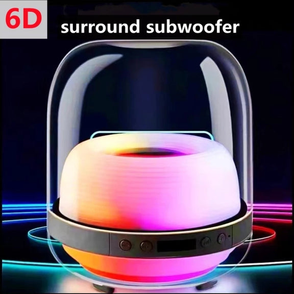 L20 15W Transparent Luminous 6D Stereo Wireless Bluetooth Speaker(Black)
