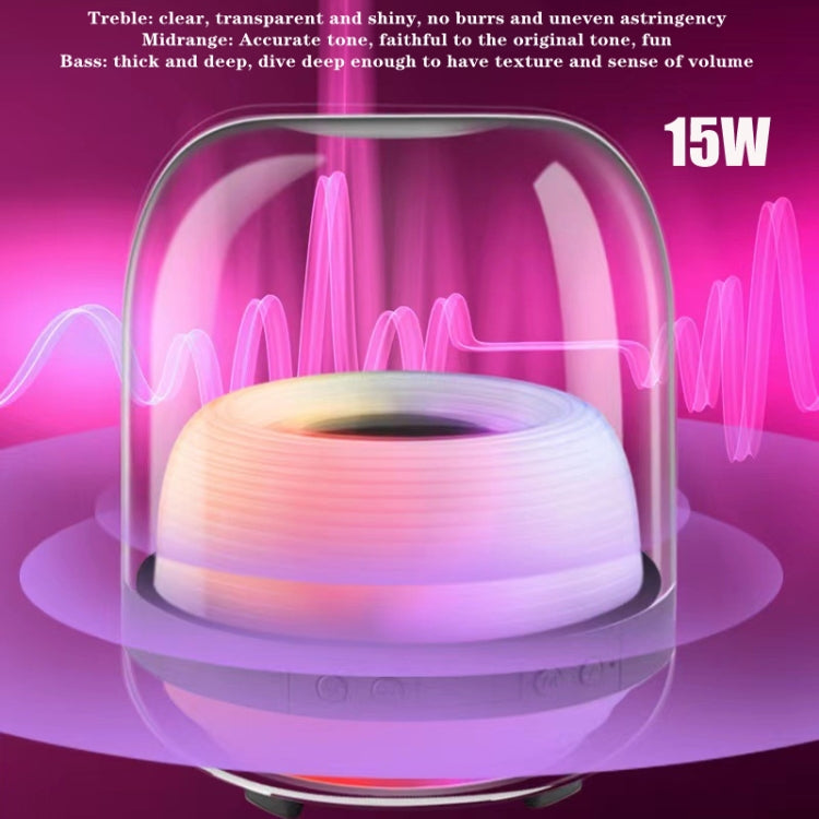 L20 15W Transparent Luminous 6D Stereo Wireless Bluetooth Speaker(Black)