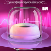 L20 15W Transparent Luminous 6D Stereo Wireless Bluetooth Speaker(Black)