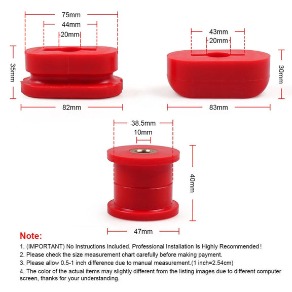Car Modified Front Lower Dogbone Engine Mount Bracket Polyurethane Bushings for Volkswagen Jetta / Golf GTI Mk4(Red)