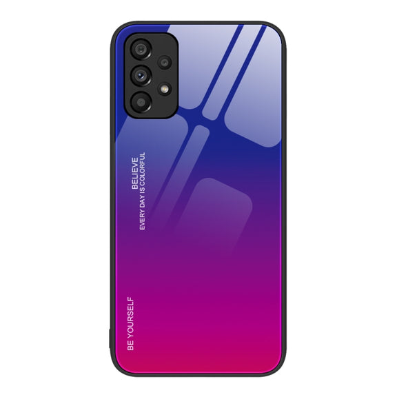 For Samsung Galaxy A53 5G Gradient Color Glass Case(Purple Red)