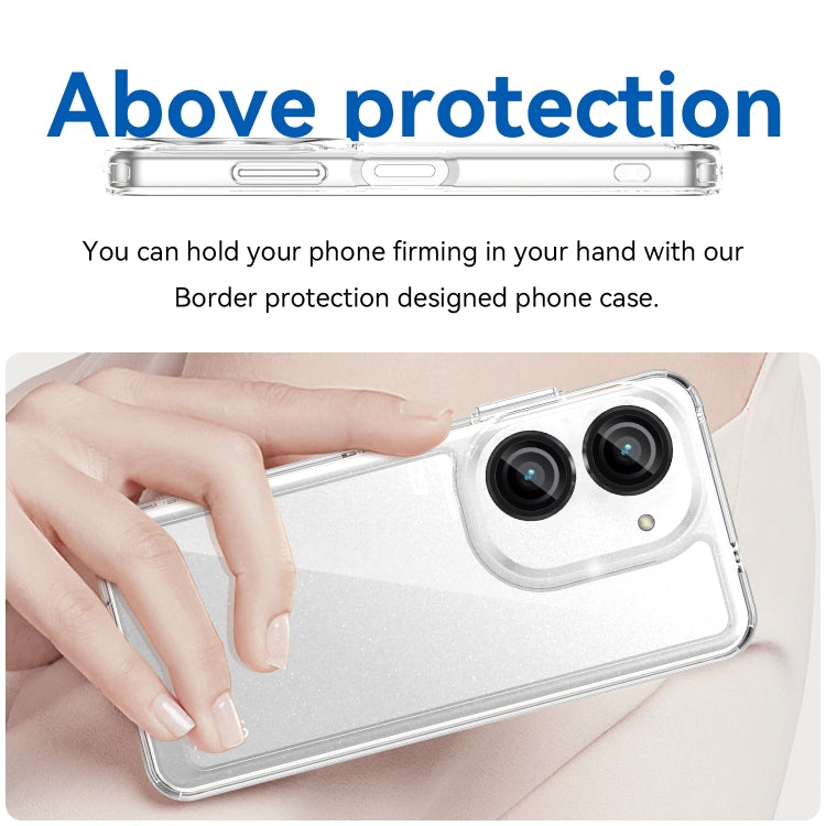 For Asus ZenFone 9 Colorful Series Acrylic + TPU Phone Case(Transparent)