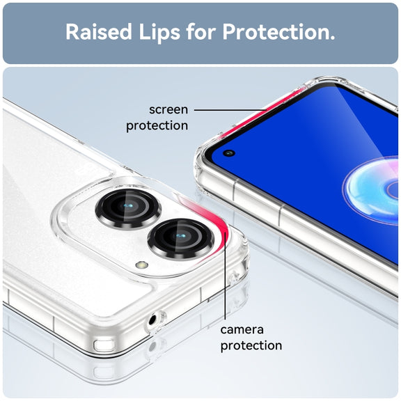 For Asus ZenFone 9 Colorful Series Acrylic + TPU Phone Case(Transparent)