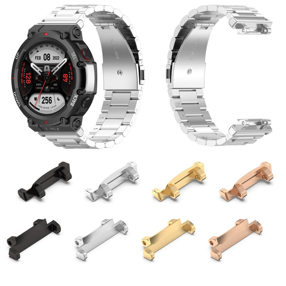For AMAZFIT T-Rex 2 2 in 1 Metal Watch Band Connectors(Gold)