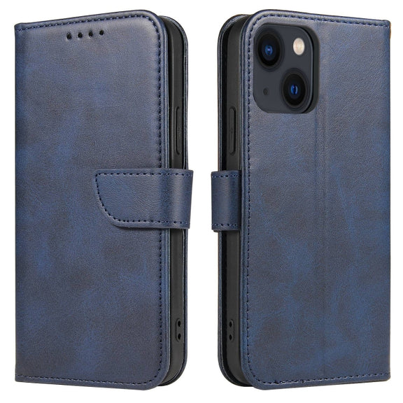 For iPhone 14 Calf Texture Buckle Flip Leather Phone Case (Blue)