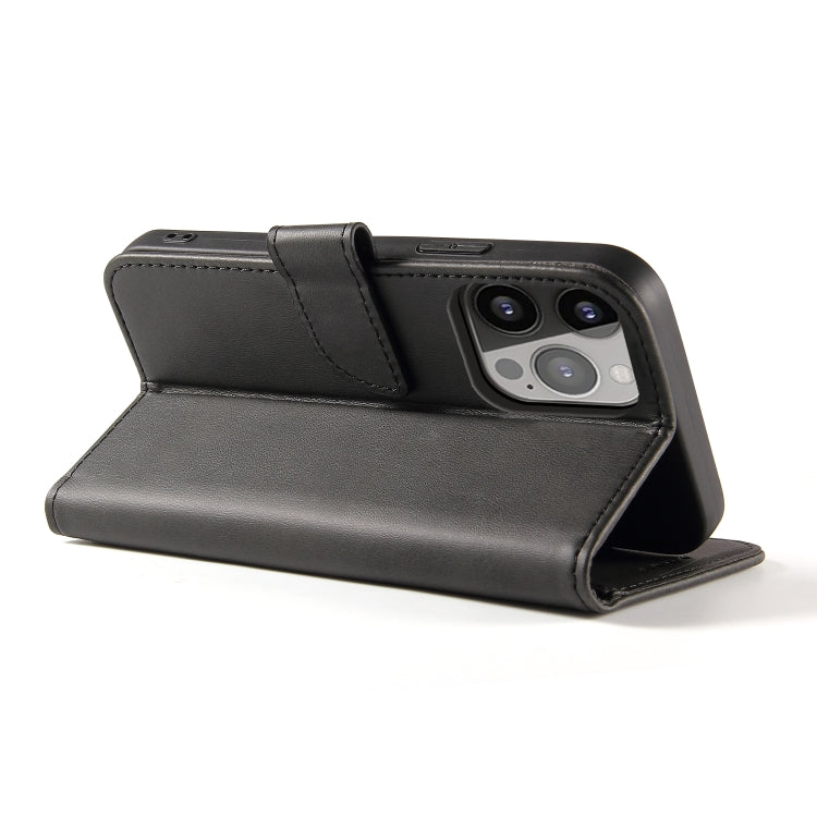 For iPhone 14 Pro Calf Texture Buckle Flip Leather Phone Case(Black)