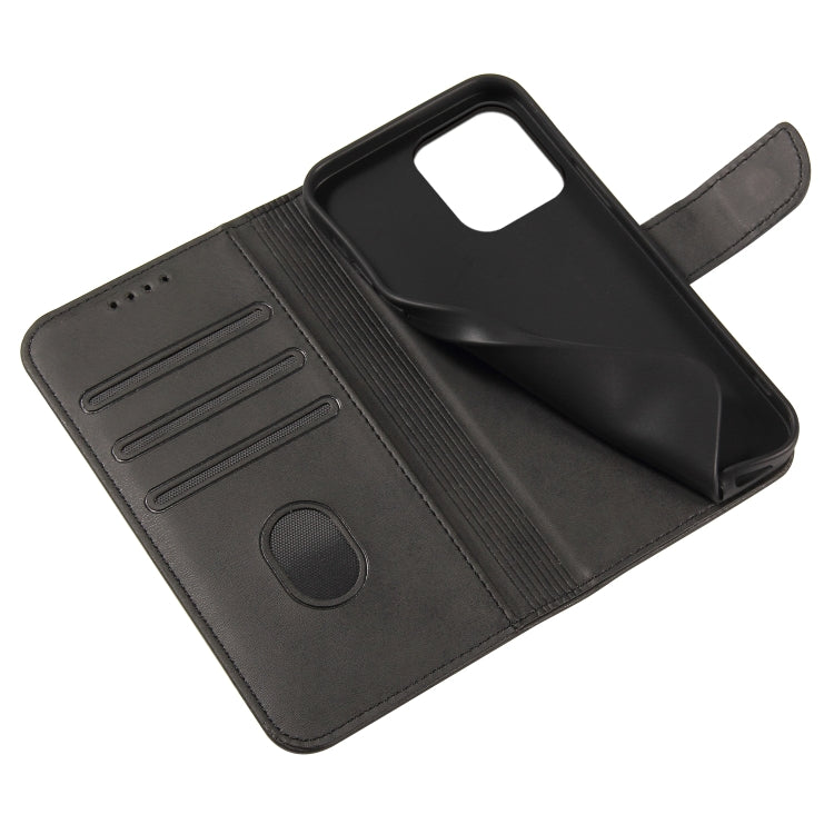 For iPhone 14 Pro Calf Texture Buckle Flip Leather Phone Case(Black)