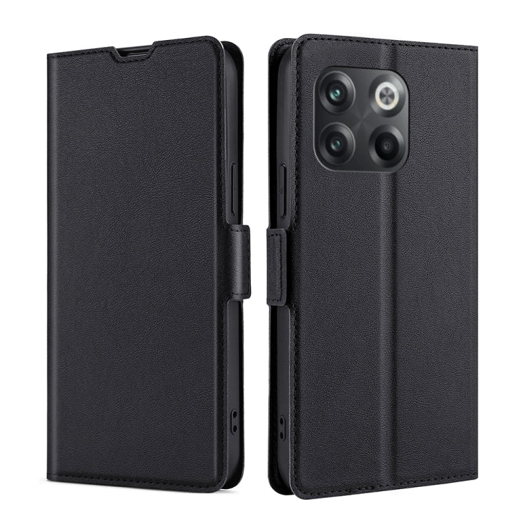 For OnePlus 10T Ultra-thin Voltage Side Buckle Leather Phone Case(Black)