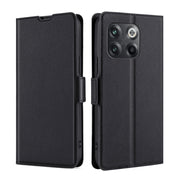 For OnePlus 10T Ultra-thin Voltage Side Buckle Leather Phone Case(Black)