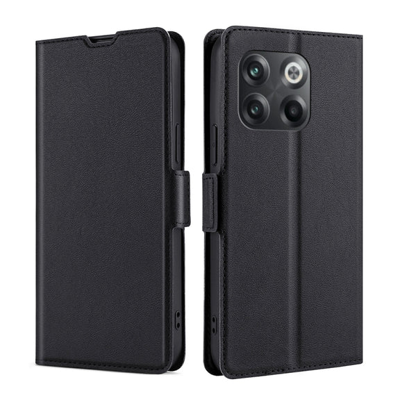 For OnePlus 10T Ultra-thin Voltage Side Buckle Leather Phone Case(Black)