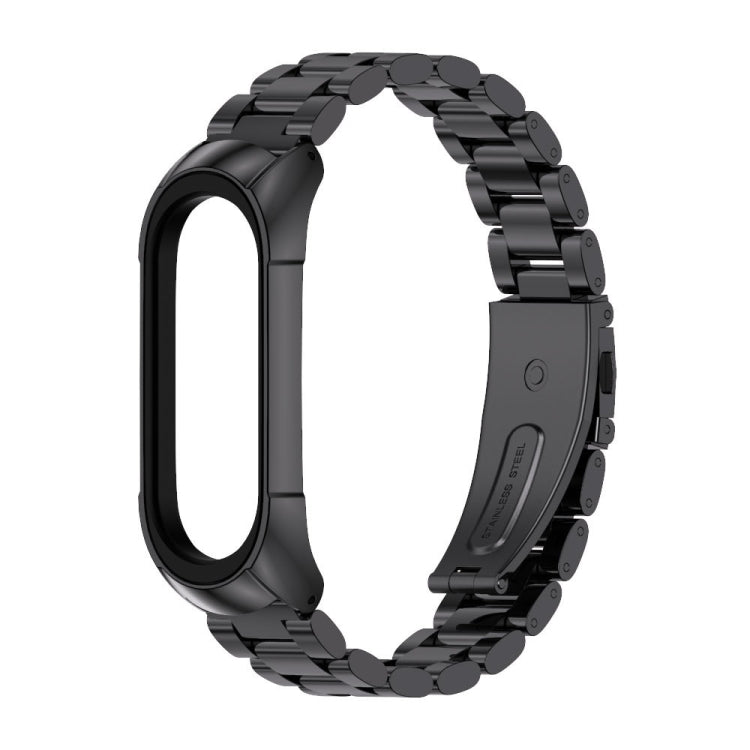 For Xiaomi Mi Band 6 / 6 NFC MIJOBS TF2 Tri-Bead Stainless Steel Watch Band(Black)
