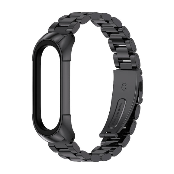 For Xiaomi Mi Band 6 / 6 NFC MIJOBS TF2 Tri-Bead Stainless Steel Watch Band(Black)