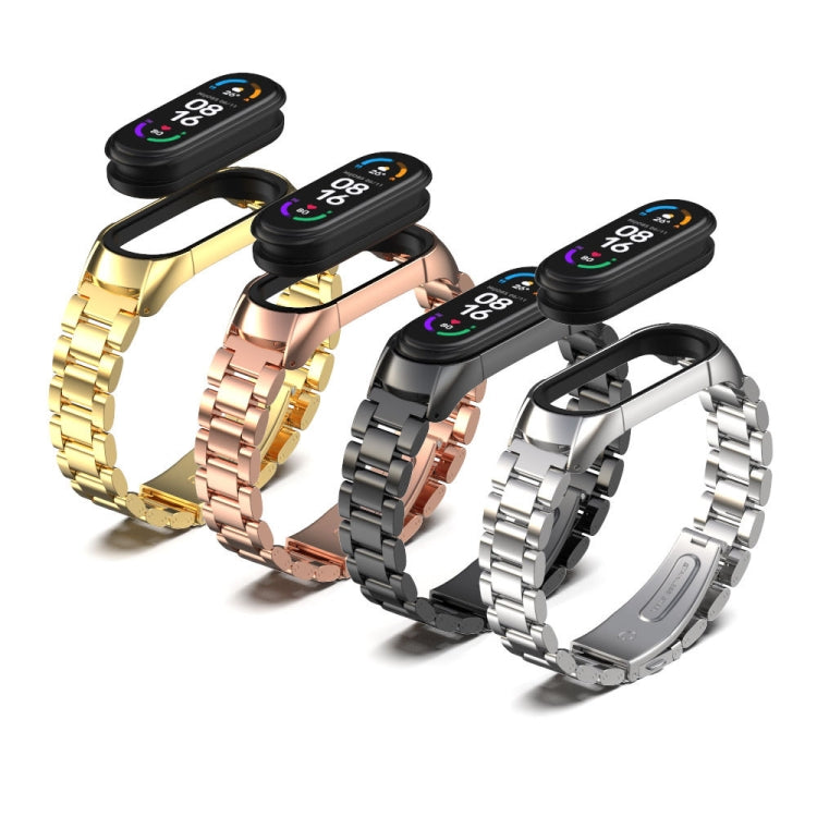 For Xiaomi Mi Band 6 / 6 NFC MIJOBS TF2 Tri-Bead Stainless Steel Watch Band(Blue) - Watch Bands by MIJOBS