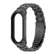 For Xiaomi Mi Band 7 / 7 NFC MIJOBS Stainless Steel Watch Band, Style:TF2 Tri-Bead(Black)