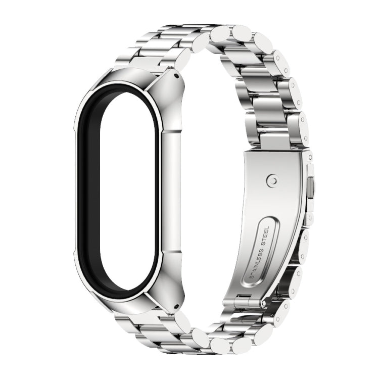For Xiaomi Mi Band 7 / 7 NFC MIJOBS Stainless Steel Watch Band, Style:TF2 Tri-Bead(Silver) - Watch Bands by MIJOBS