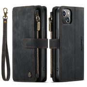 For iPhone 14 CaseMe C30 Multifunctional Phone Leather Case (Black)