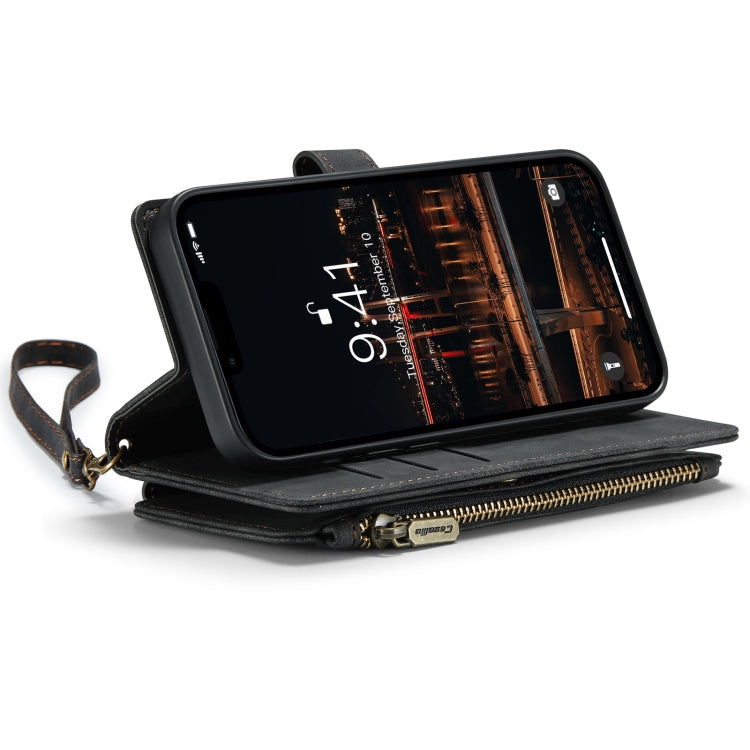 For iPhone 14 Plus CaseMe C30 Multifunctional Phone Leather Case (Black)