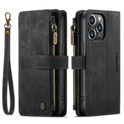 For iPhone 14 Pro Max CaseMe C30 Multifunctional Phone Leather Case (Black)