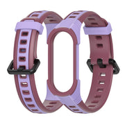 For Xiaomi Mi Band 5 / 6 / 7 MIJOBS Unibody Two-color Silicone Watch Band(Purple Wine Red) - Watch Bands by MIJOBS