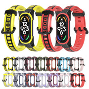 For Xiaomi Mi Band 5 / 6 / 7 MIJOBS Unibody Two-color Silicone Watch Band(Grey Midnight Blue) - Watch Bands by MIJOBS