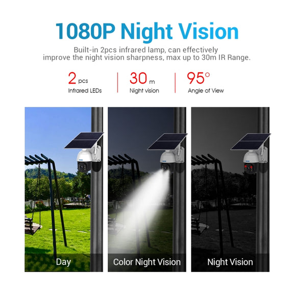 ESCAM QF624 3MP HD IP66 Water-resistant WiFi Solar Panel PT IP Camera without Battery