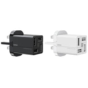 REMAX RP-U43 3.4A 4 USB Port Fast Charger, Specification:UK Plug(White)