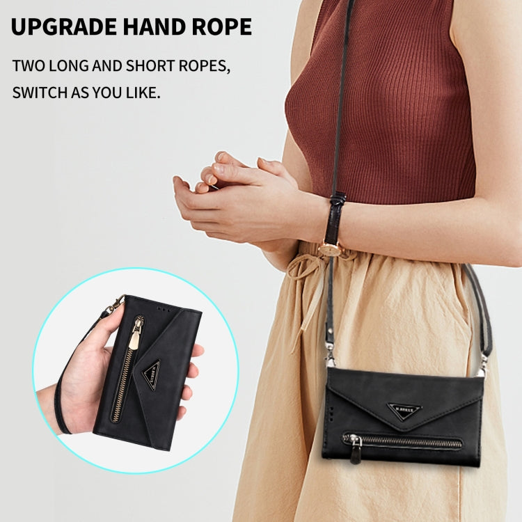 For iPhone 14 Skin Feel Zipper Horizontal Flip Leather Case Max(Black)