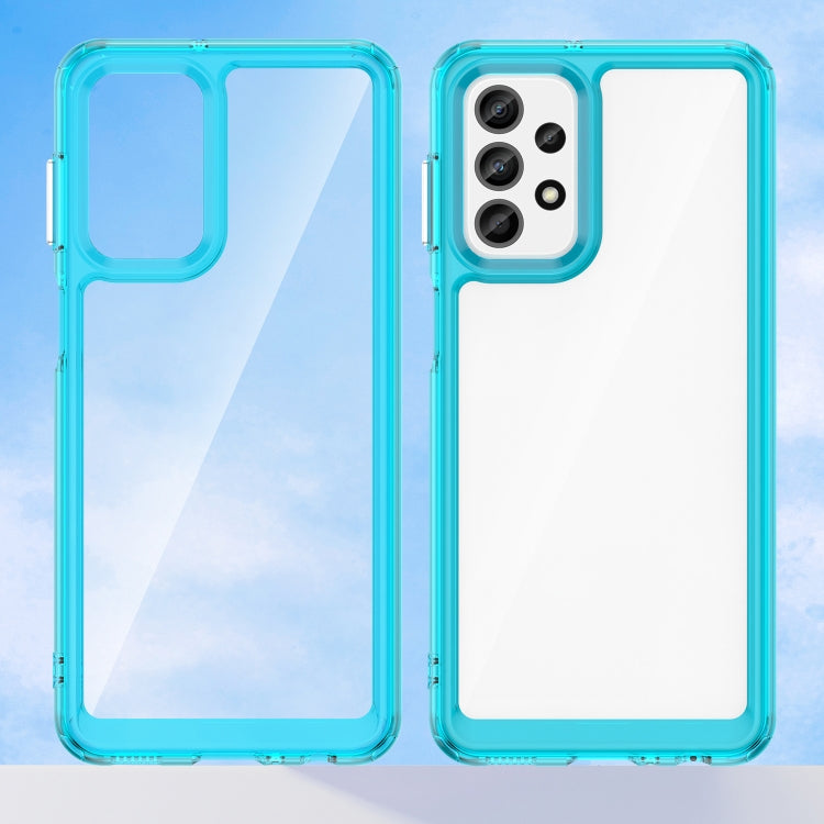 For Samsung Galaxy A23 5G Colorful Series Acrylic + TPU Phone Case(Transparent Blue)
