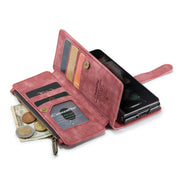 For Samsung Galaxy Z Fold4 5G CaseMe C30 Multifunctional Card Slots Zipper Phone Leather Phone Case(Red)