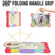 For Samsung Galaxy Galaxy Tab A8 Bracelet Holder Silicone + PC Tablet Case(Colorful Red)