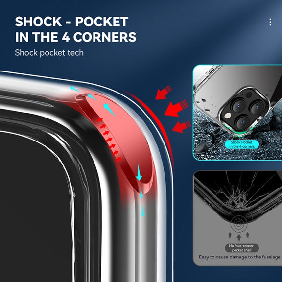 For iPhone 13 Pro Four Corner Airbag Shockproof Holder Phone Case (Transparent)