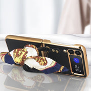 For Samsung Galaxy Z Flip3 5G GKK Handbag Design Leather + PC Phone Case(White)