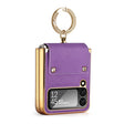 For Samsung Galaxy Z Flip4 5G GKK Colorful PU Phone Case with Ring Holder(Purple) - Galaxy Z Flip4 5G Cases by GKK | Online Shopping South Africa | PMC TechLife | Buy Now Pay Later Mobicred