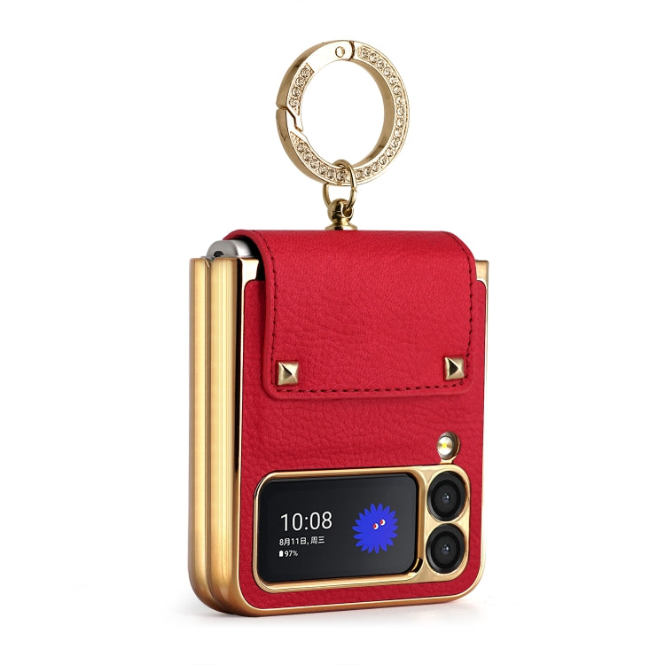 For Samsung Galaxy Z Flip3 5G GKK Colorful PU Phone Case with Ring Holder(Red)