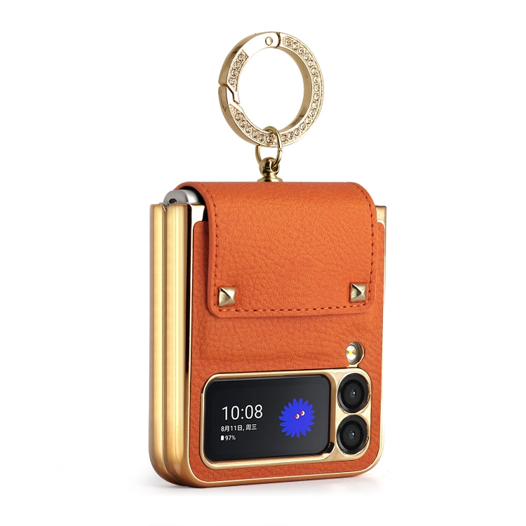 For Samsung Galaxy Z Flip3 5G GKK Colorful PU Phone Case with Ring Holder(Orange)