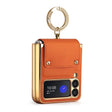 For Samsung Galaxy Z Flip3 5G GKK Colorful PU Phone Case with Ring Holder(Orange) - free shipping - PMC TechLife - Order now!
