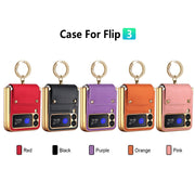 For Samsung Galaxy Z Flip3 5G GKK Colorful PU Phone Case with Ring Holder(Pink)